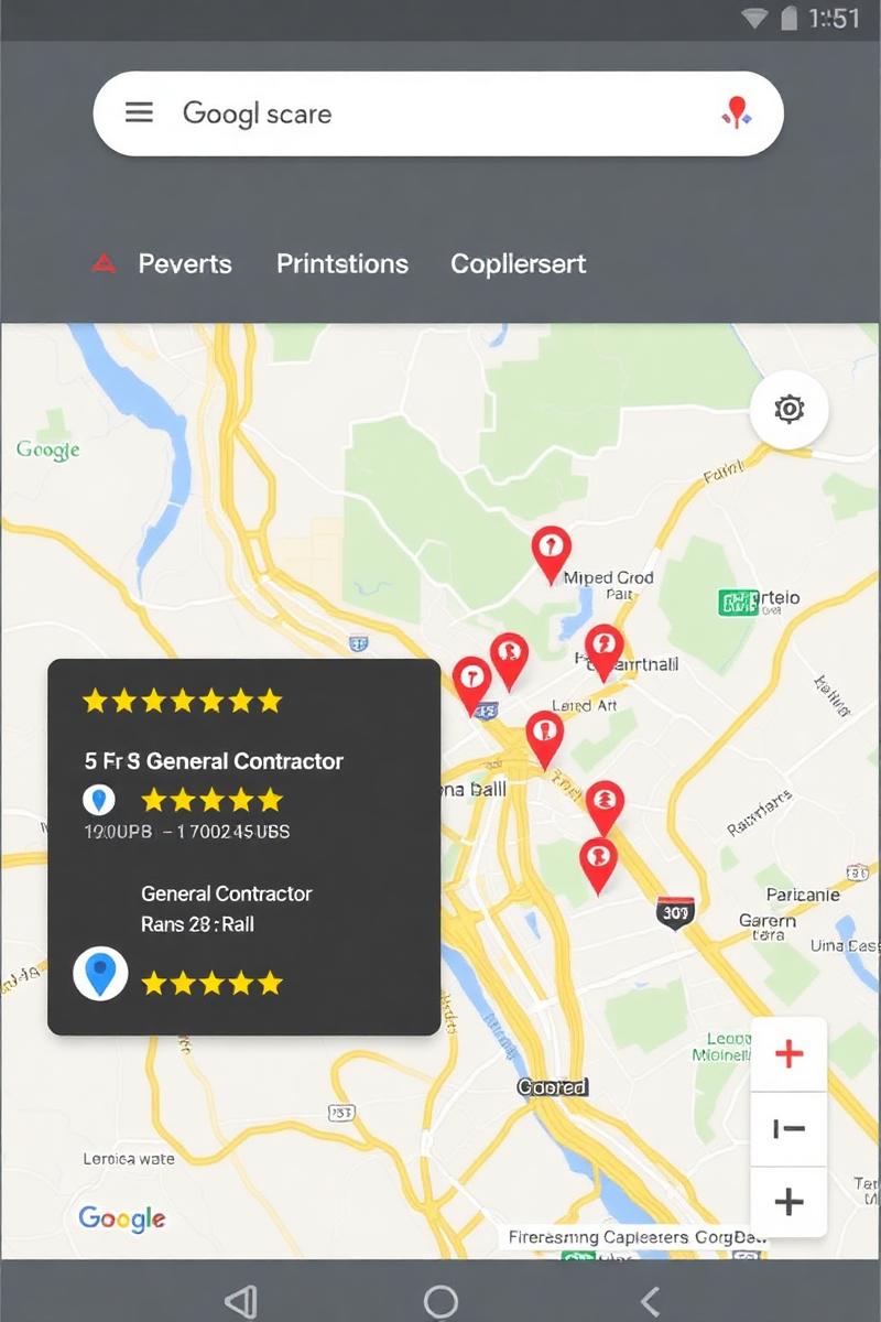 General contractor ranked in the Google map pack