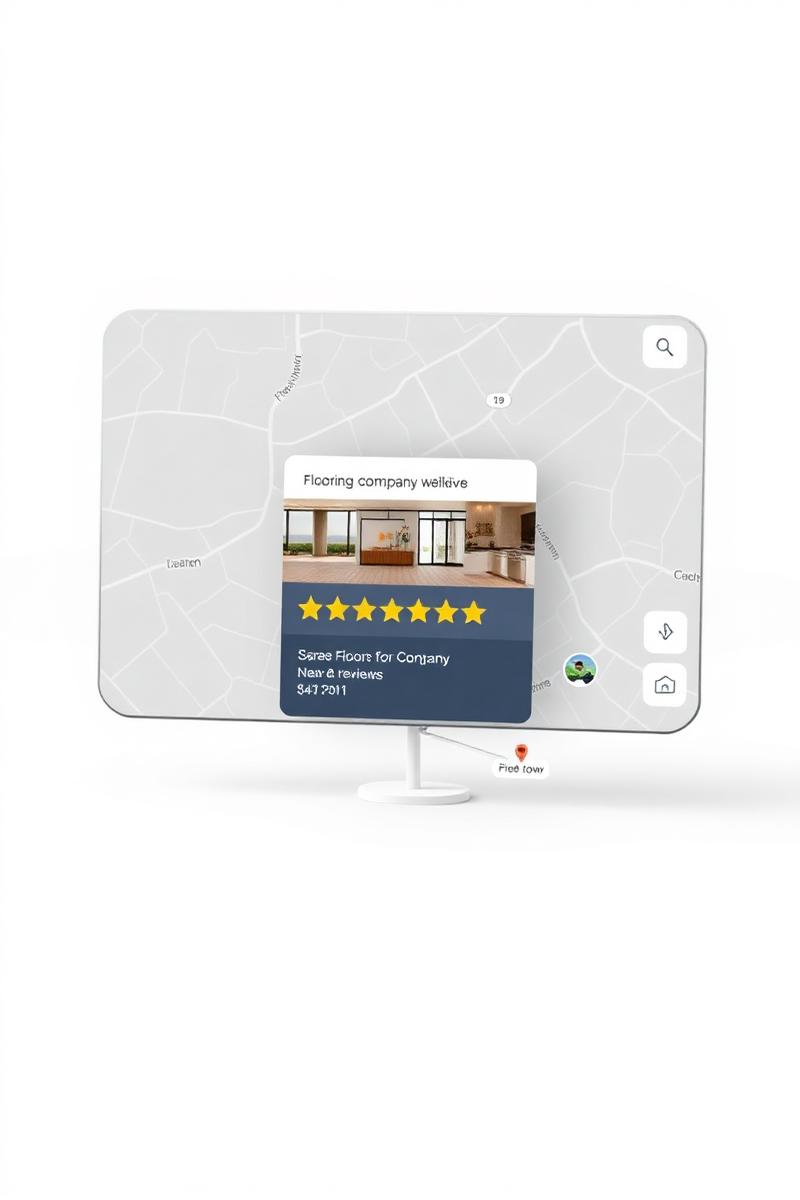 Flooring company ranked first in the Google map pack