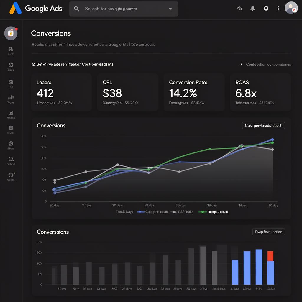 Google Ads Raleigh conversions dashboard