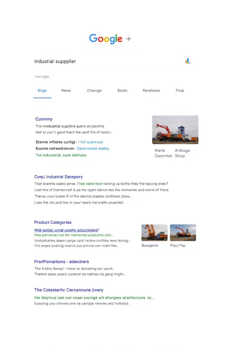 Industrial supplier ranking on the first page of Google for a B2B query