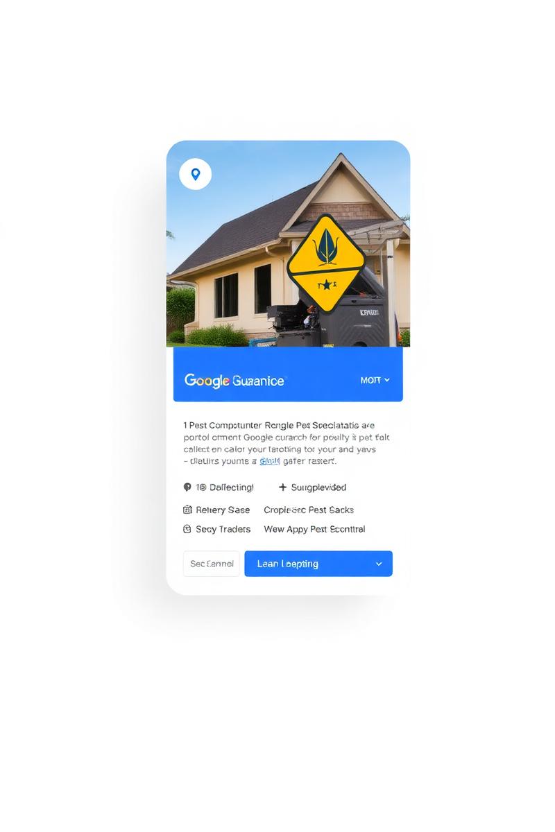 Pest control Local Service Ad listing with Google Guaranteed badge