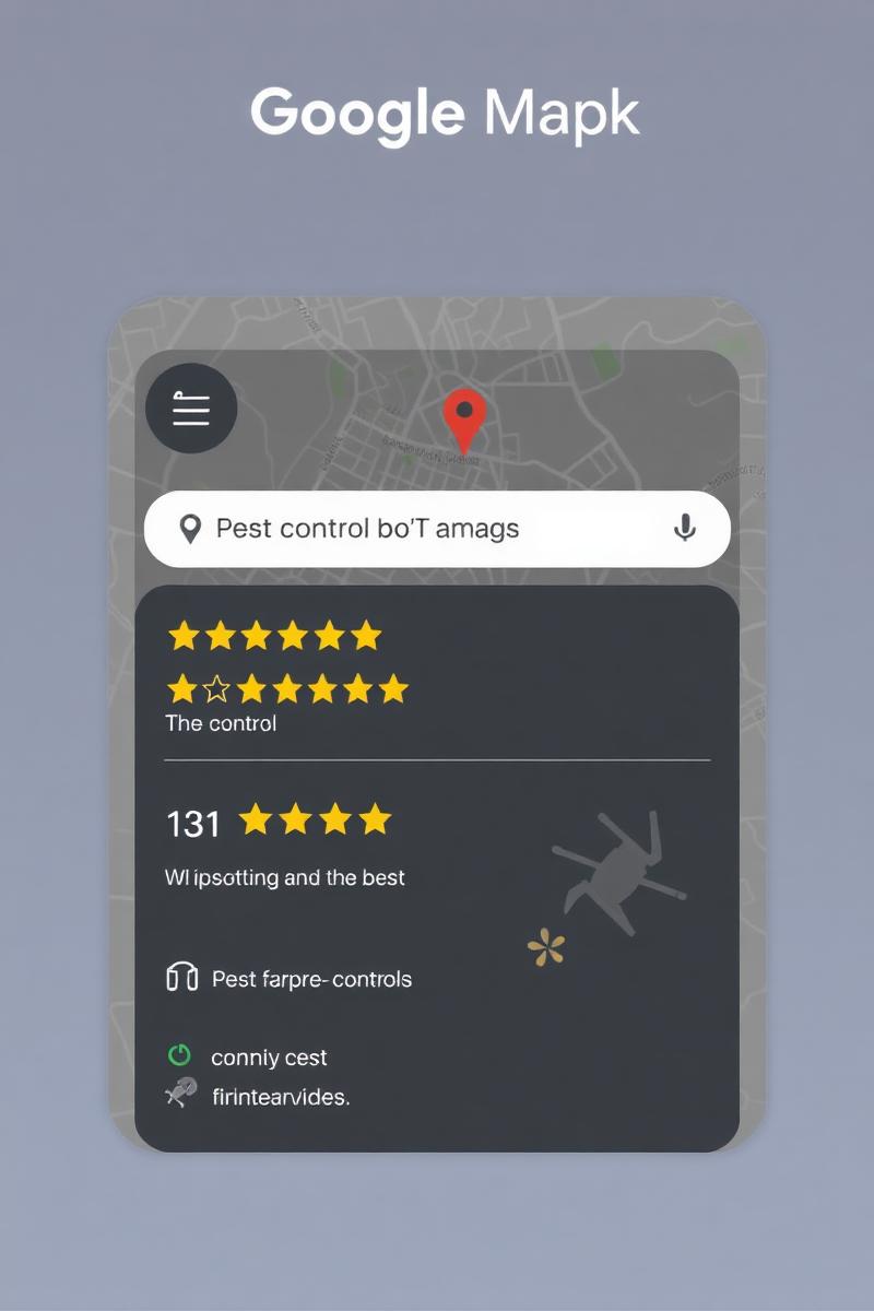 Pest control company ranked first in the Google map pack