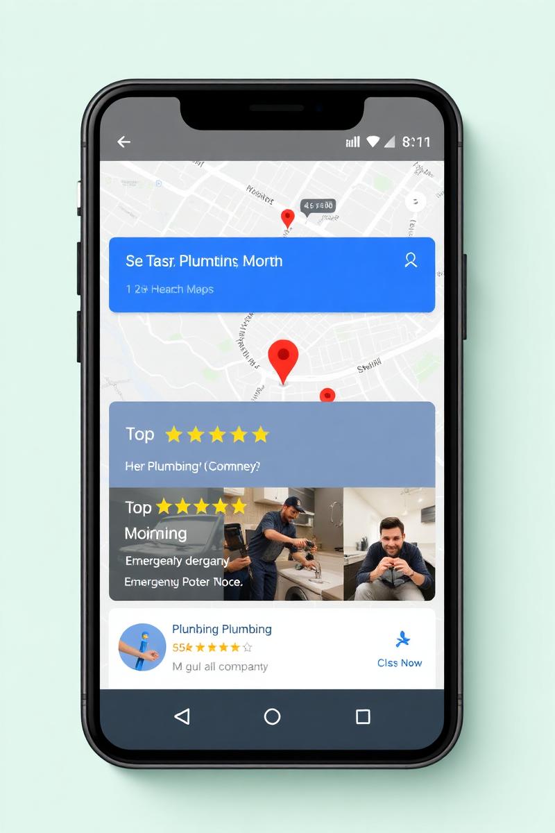 Plumber ranking in Google map pack for emergency plumber near me