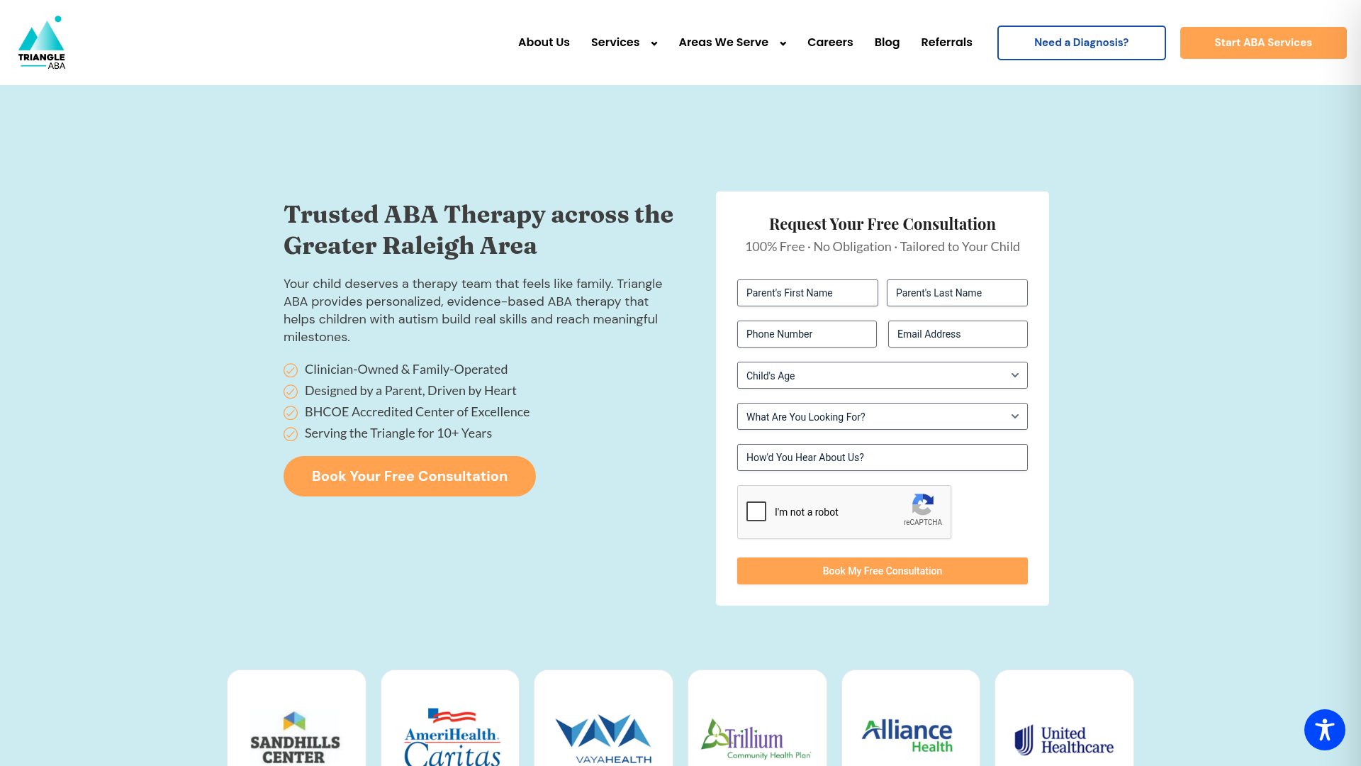 Triangle ABA website screenshot